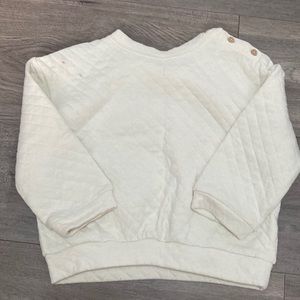 Toddler Cream Quilted Crewneck Sweatshirt